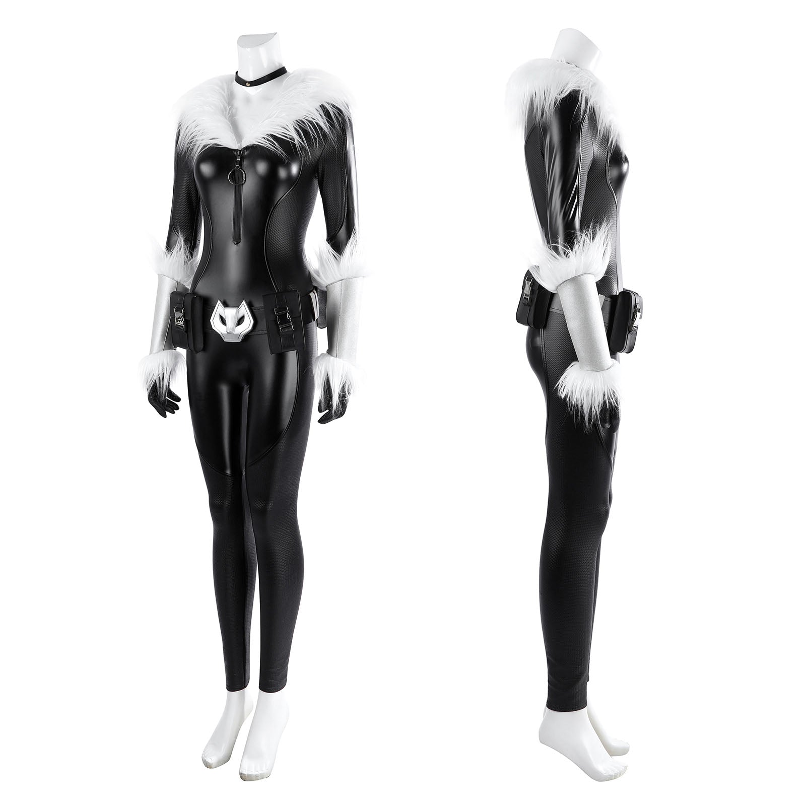 Fortnite Black Cat Top Level Leather Jumpsuit Cosplay Costumes Themed Carnival Outfits