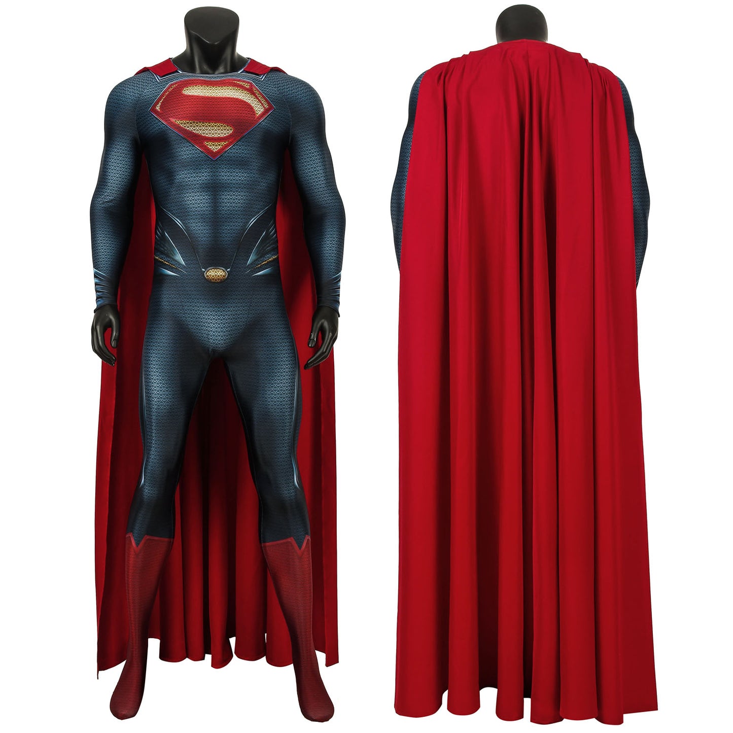Superman Man of Steel Clark Kent Male Jumpsuit Cosplay Costumes