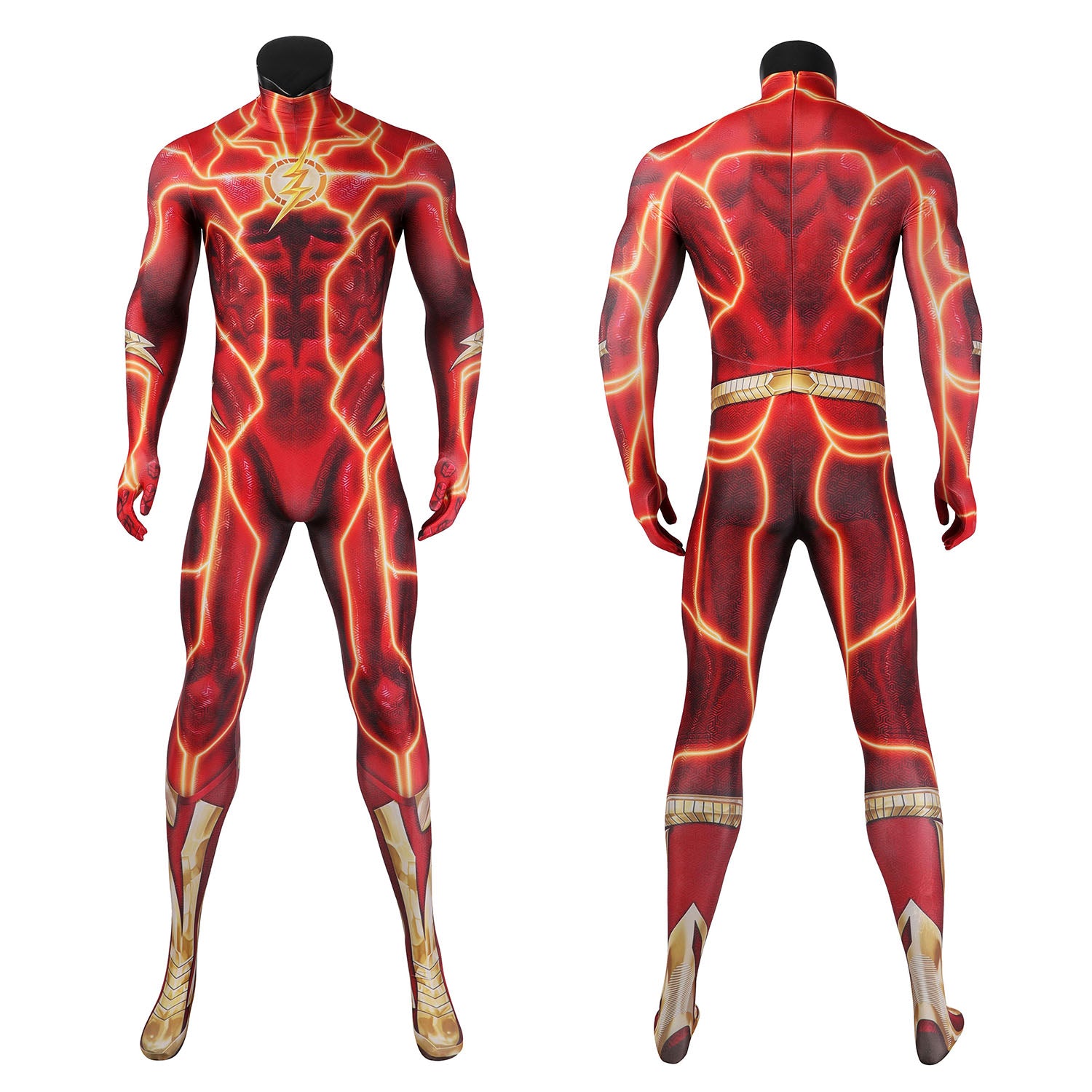 Flashpoint The Flash Barry Allen Male Jumpsuit with Mask Cosplay Costumes