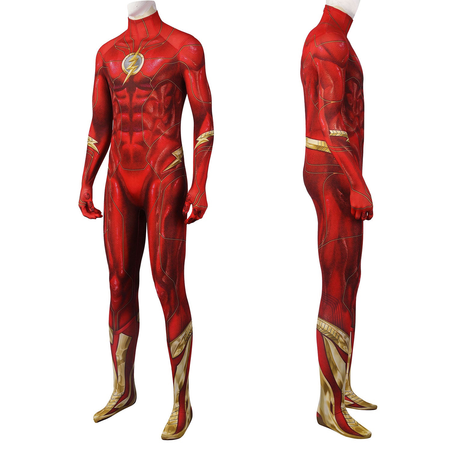 Flashpoint Barry Allen The Flash Male Jumpsuit with Mask Cosplay Costumes