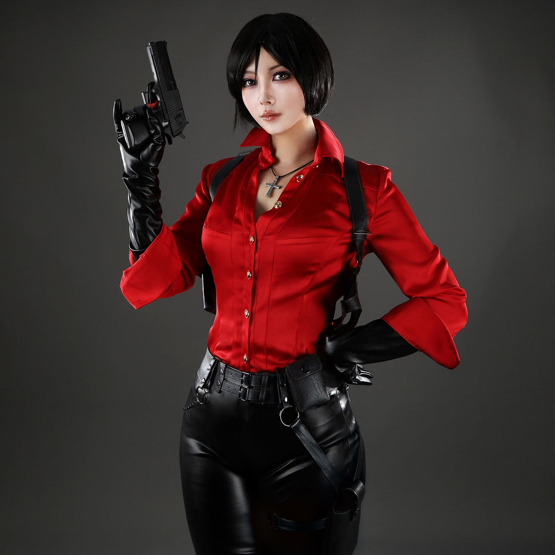 Resident Evil 6 Ada Wong Red Shirt Fullset Cosplay Costumes