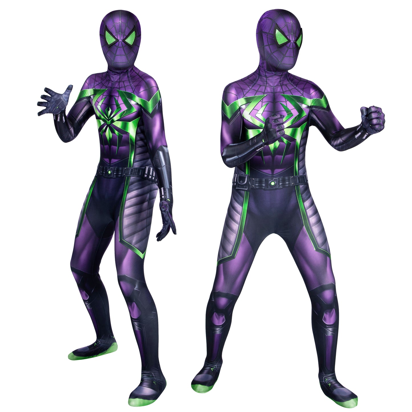 Spider-Man Miles Morales Purple Reign Suit Kids Jumpsuit Cosplay Costumes