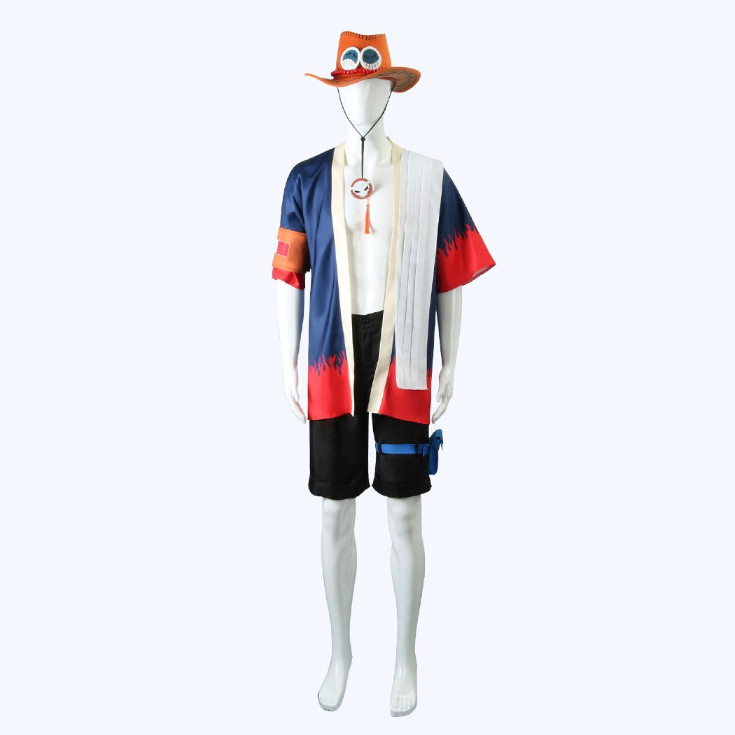 Anime Navigation Portgas D Ace Fullset with Hat Cosplay Costumes