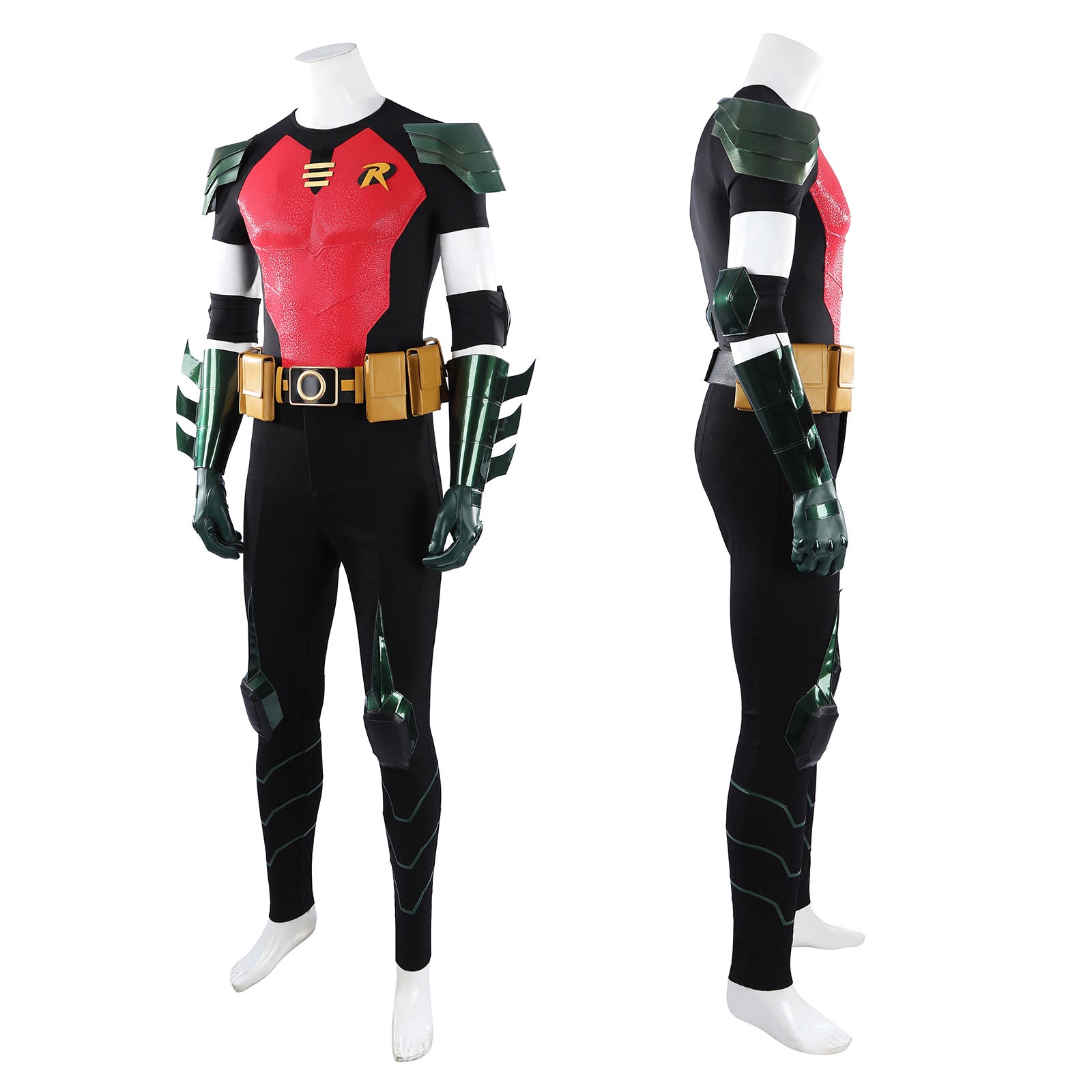 Red Robin Tim Drake Full Set Cosplay Costumes Halloween Suit with Cloak