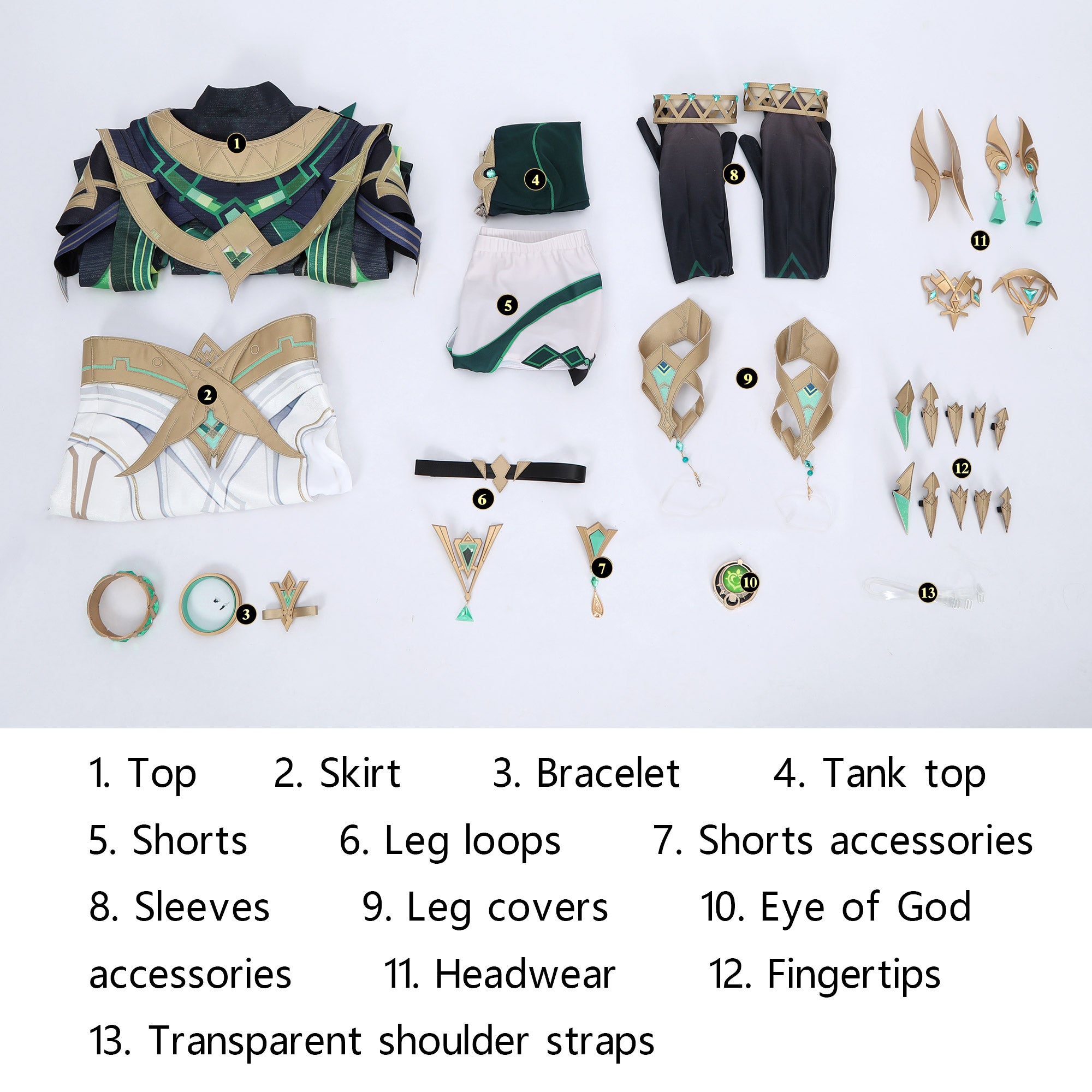 Pre-order Game Genshin Impact Nefer Full Set Top Cosplay Costumes