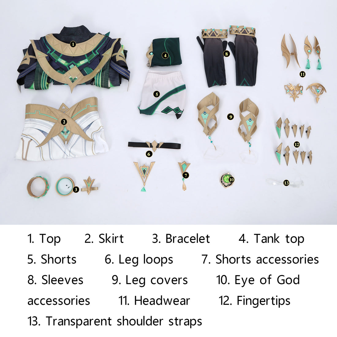 Pre-order Game Genshin Impact Nefer Full Set Top Cosplay Costumes