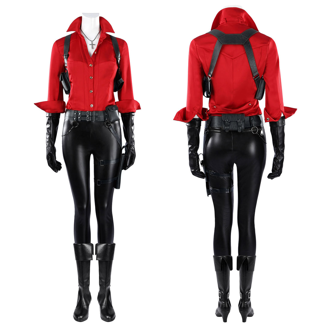 Resident Evil 6 Ada Wong Red Shirt Fullset Cosplay Costumes
