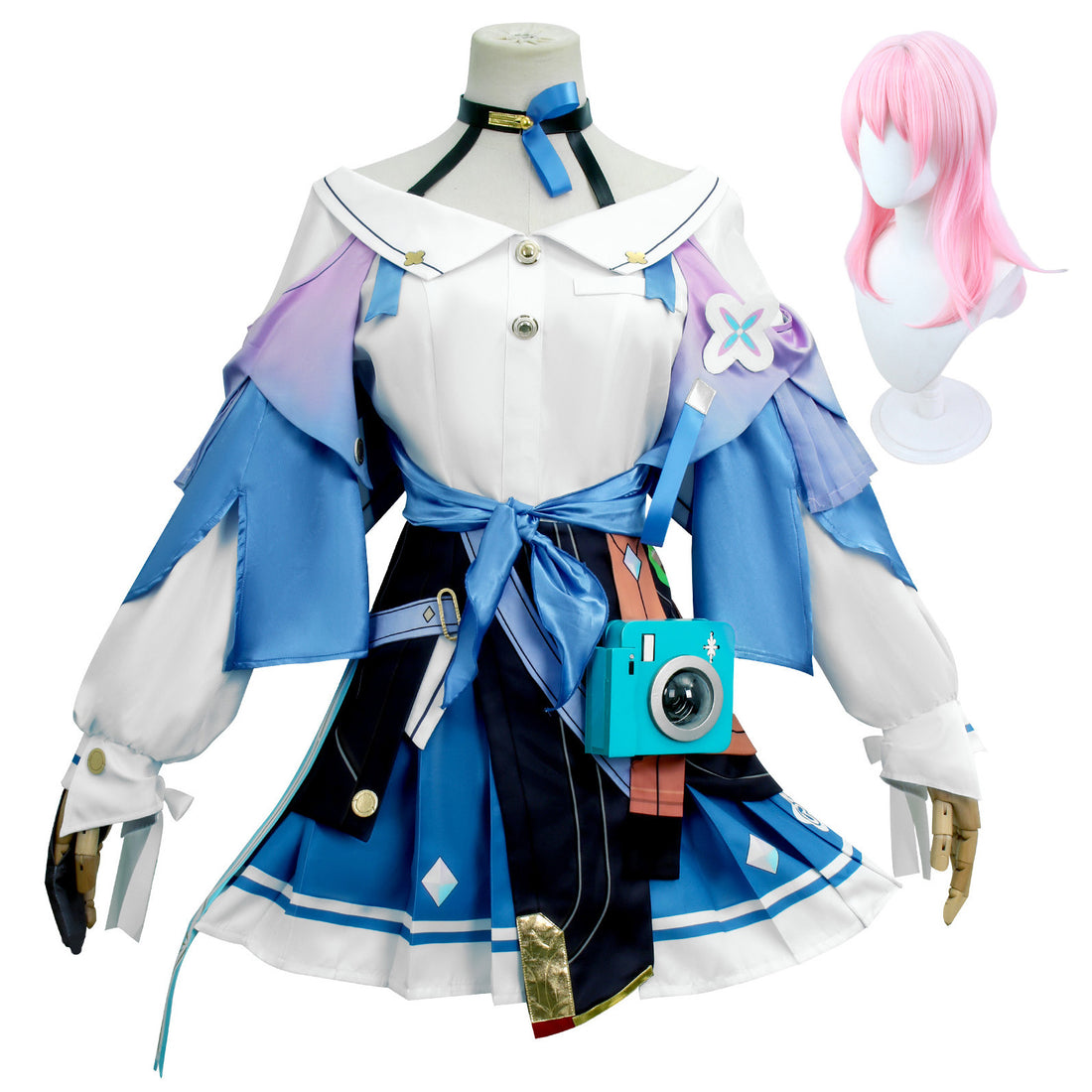 Game Honkai: Star Rail March 7th Fullset with Camera Cosplay Costumes