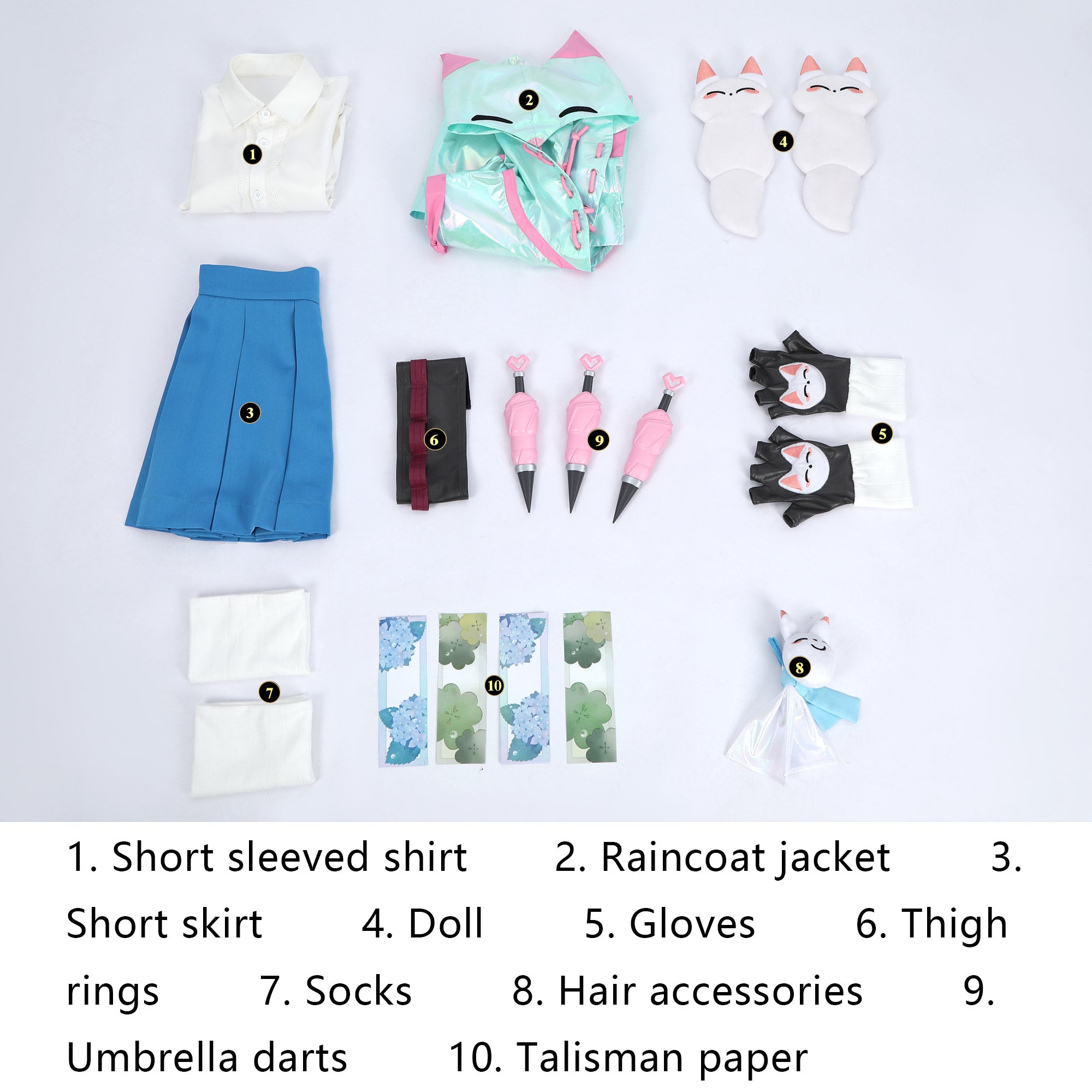 Overwatch 2 Magical Girl Kiriko Raincoat Full Set Cosplay Costumes