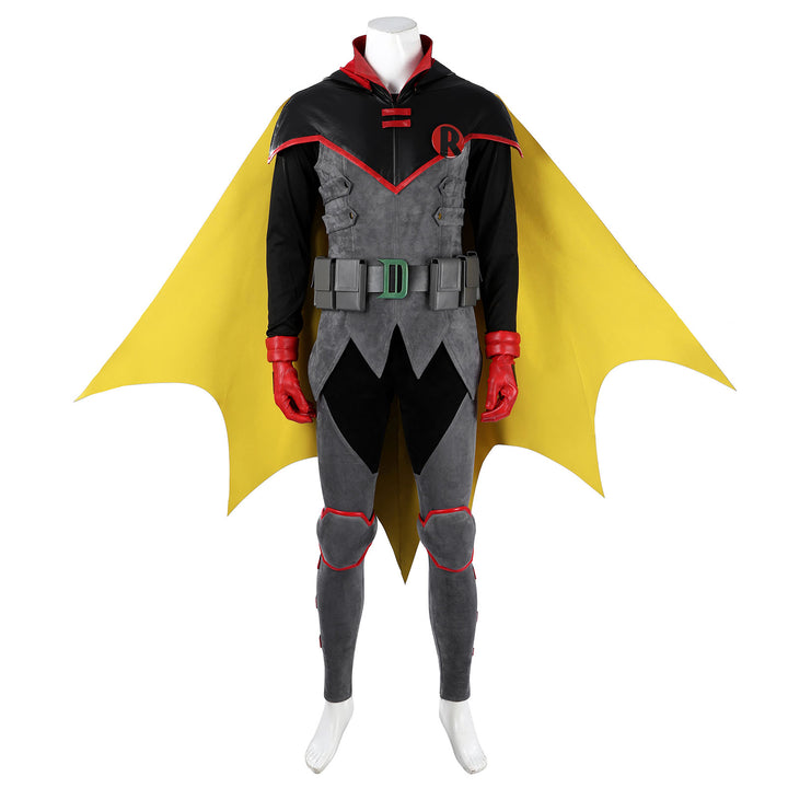 Batman: Son of The Demon Robin Damian Wayne Cosplay Costumes Halloween Suit with Cloak