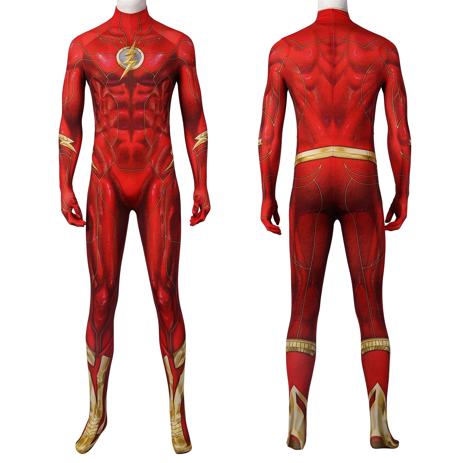 Flashpoint Barry Allen The Flash Male Jumpsuit with Mask Cosplay Costumes