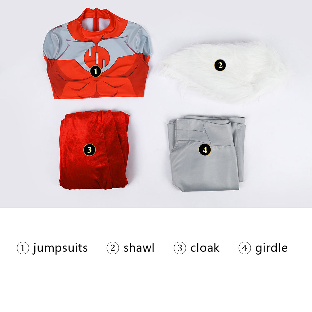 Invincible Thragg Jumpsuit with Cloak Halloween Cosplay Costumes