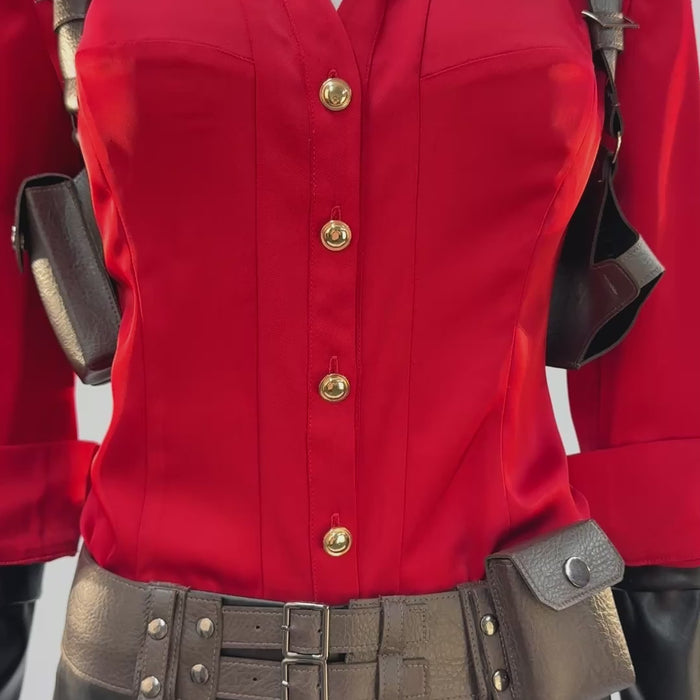 Resident Evil 6 Ada Wong Red Shirt Fullset Cosplay Costumes