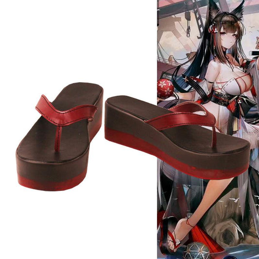 Azur Lane IJN Amagi Anime Game Cosplay Slippers Shoes - coscrew
