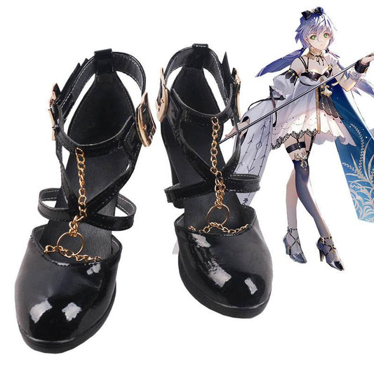virtual vtuber luo tianyi black cosplay shoes sandals for carnival anime party