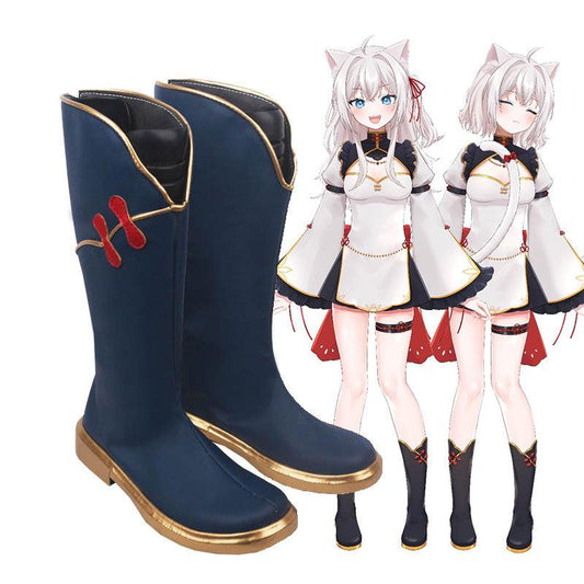 Virtual VTuber Tama cat Cosplay Boots Boots Shoes for Carnival Anime Party - coscrew