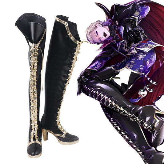 game twisted wonderland vil rook epel halloween cosplay shoes for carnival