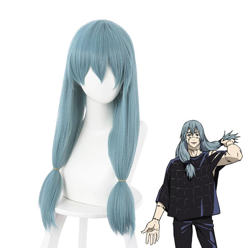 Anime Jujutsu Kaisen Mahito Long Blue Cosplay Wigs