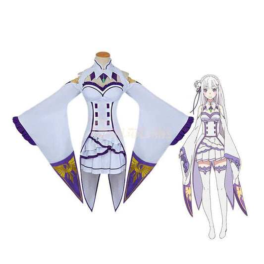 Anime Re:Zero Starting Life in Another World Emilia Cosplay Costume