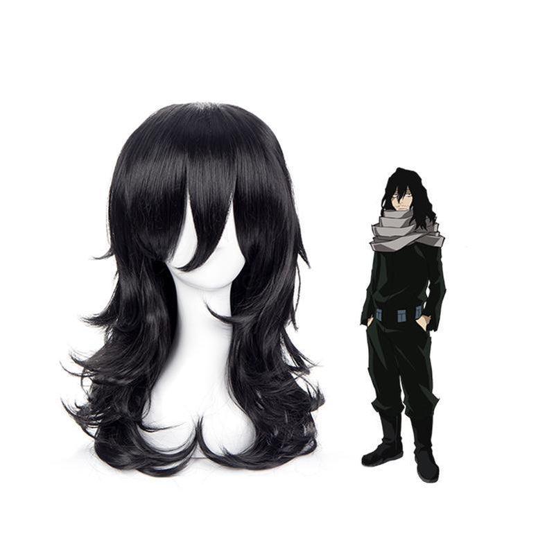 Anime My Hero Academia Shouta Aizawa Long Black Cosplay Wigs