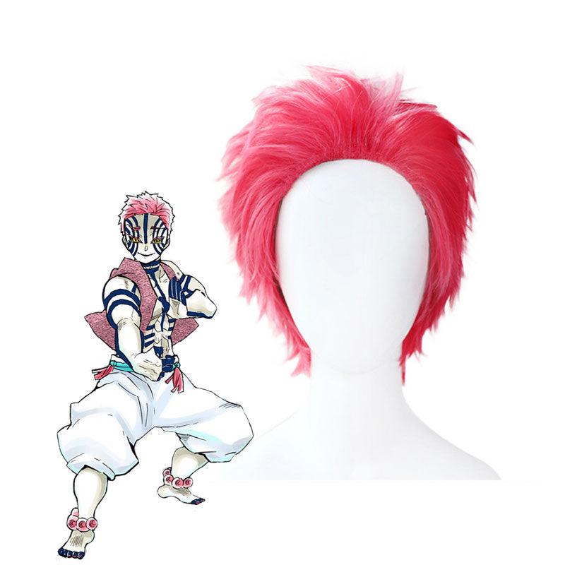 anime demon slayer kimetsu no yaiba mugen ressha hen akaza komaji cosplay wigs