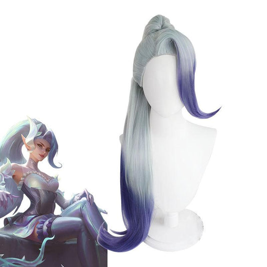 game league of legends lol crystal rose zyra green gradient blue purple cosplay wig