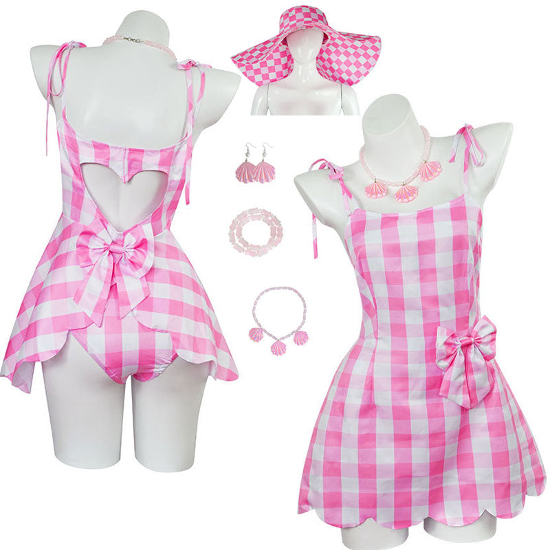 barbie movie 2023 barbie dress cosplay costumes with hat 1