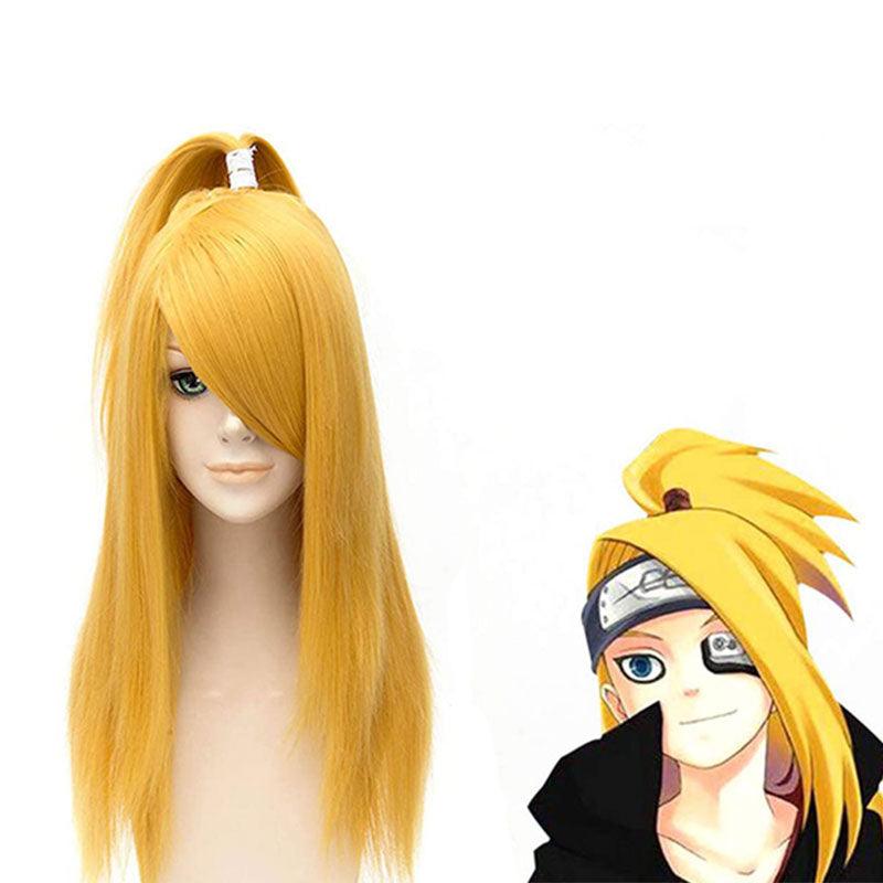 anime naruto deidara long yellow cosplay wigs