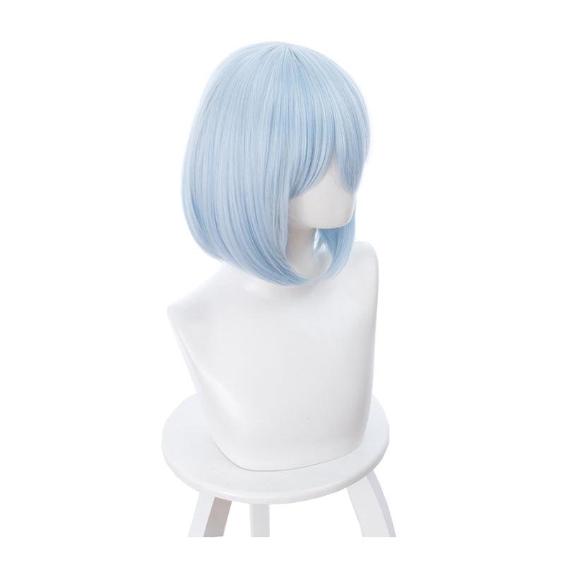 Anime Date A Live Origami Tobiichi Short Light Blue Cosplay Wigs
