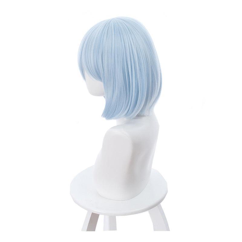Anime Date A Live Origami Tobiichi Short Light Blue Cosplay Wigs