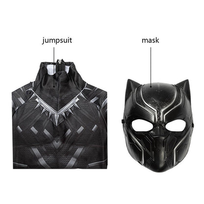 anime black panther children jumpsuit cosplay costume