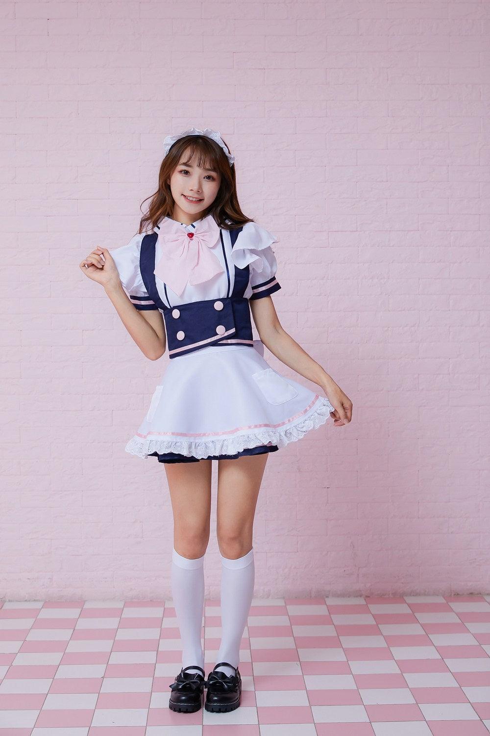 Miku Anime Cosplay Costume French Maid Outfit Dress Sissy Japanese Lolita Fancy Dress - coscrew