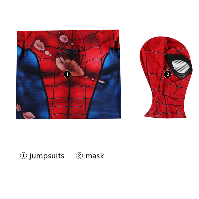 spider man ps5 classic suit damaged children jumpsuit cosplay costumes