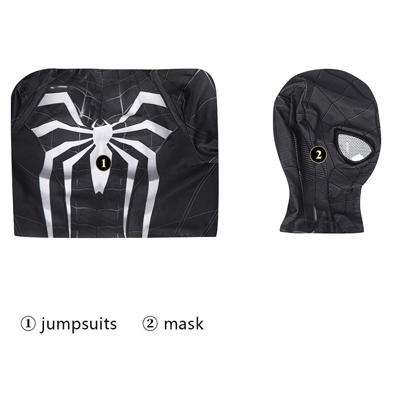 spider man ps5 miles morales symbiote black suit kids cosplay costumes