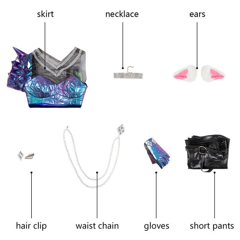 game lol kda all out ahri fullset cosplay costume with free ears