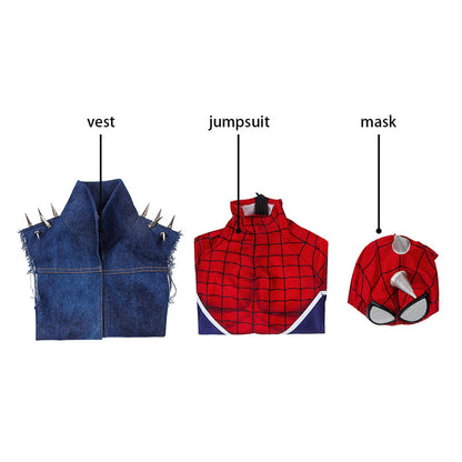 spider man ps4 spider punk suit kids jumpsuit cosplay costumes