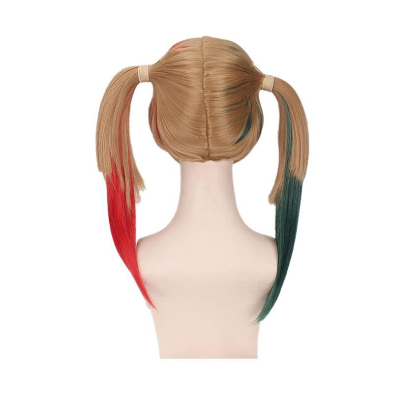 movie suicide squad harley quinn long red and green cosplay wigs