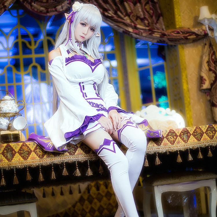 Life In A Different World From Zero Emilia Maid Outfit Lolita Dress Fancy Cosplay Costume