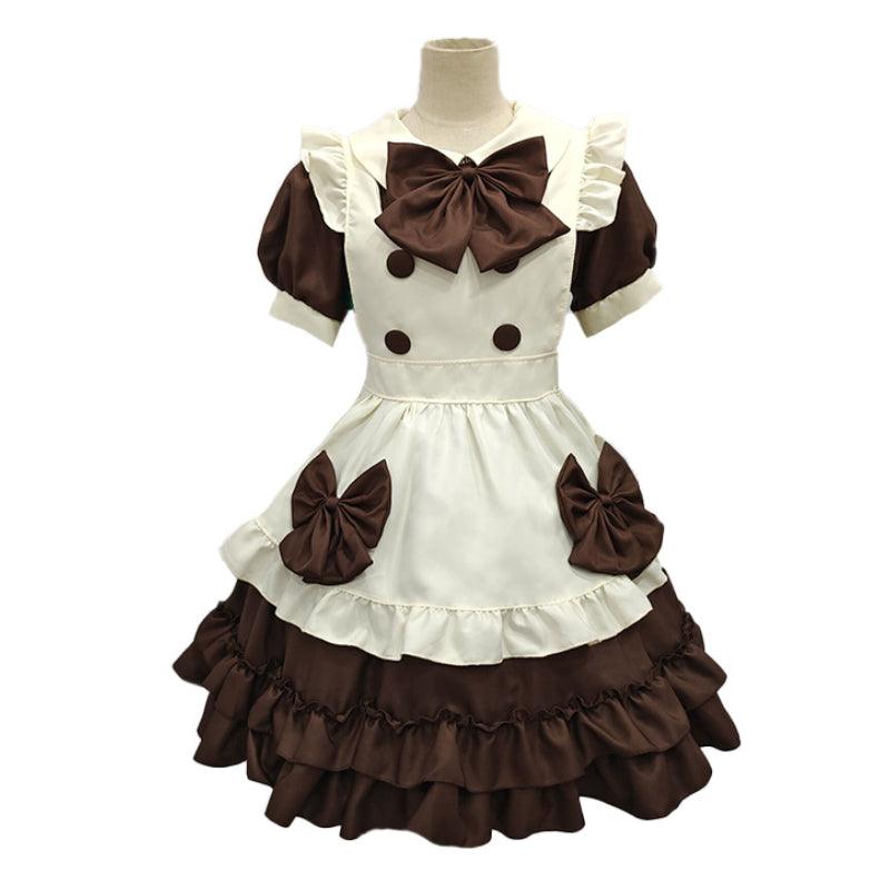 Cafe Waiter Maid Outfit Lolita Dress women clothing Cute Fancy Dress Cosplay Costume