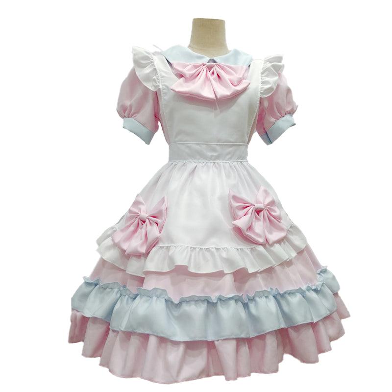 Cafe Waiter Maid Outfit Lolita Dress women clothing Cute Fancy Dress Cosplay Costume
