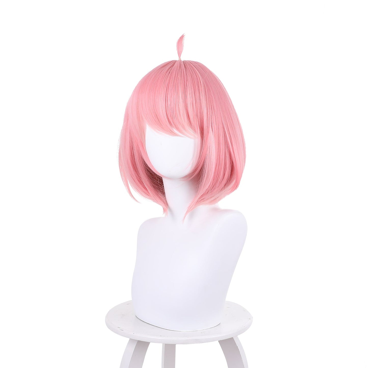 rulercosplay anya forger wig pink cosplay wig with bangs for women wig cap short straight synthetic costume wig for anime party of
