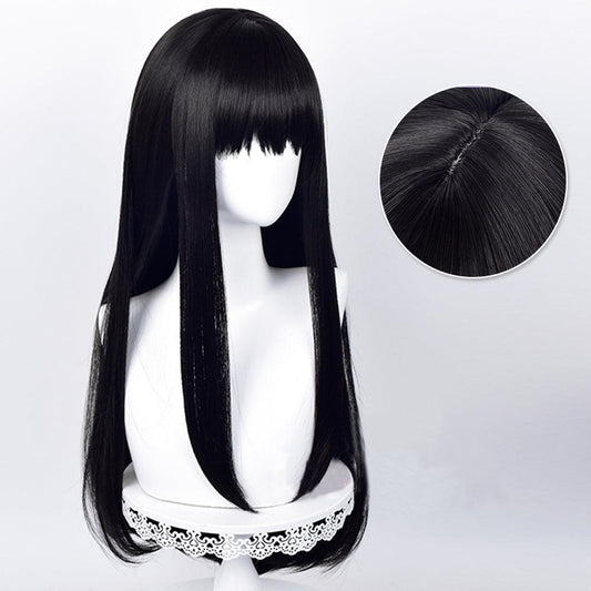 coscrew anime lycoris recoil inoue takina black long cosplay wig 542b