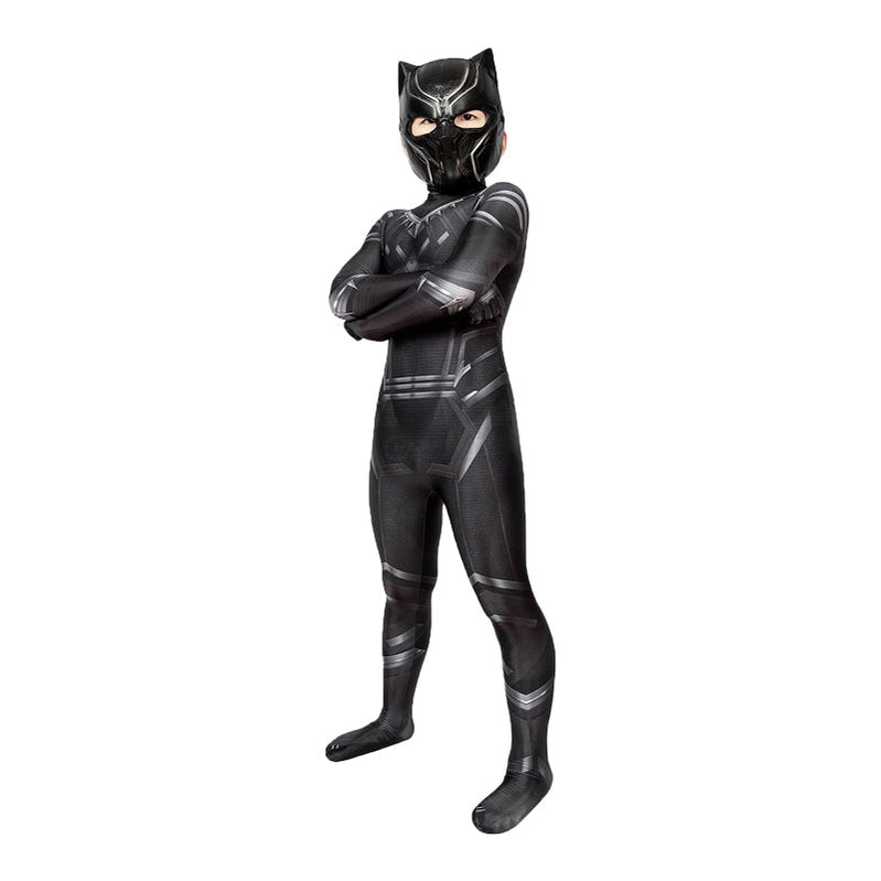 anime black panther children jumpsuit cosplay costume