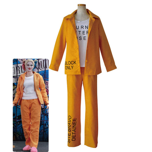 the suicide squad harley quinn prison suit cosplay costumes