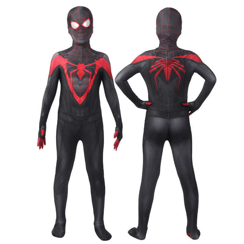 spider man ps5 miles morales suit v2 kids jumpsuit cosplay costumes