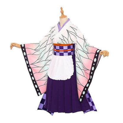 Anime Demon Slayer Kimetsu no Yaiba Kochou Shinobu Kimono Maid Outfit Cosplay Costumes