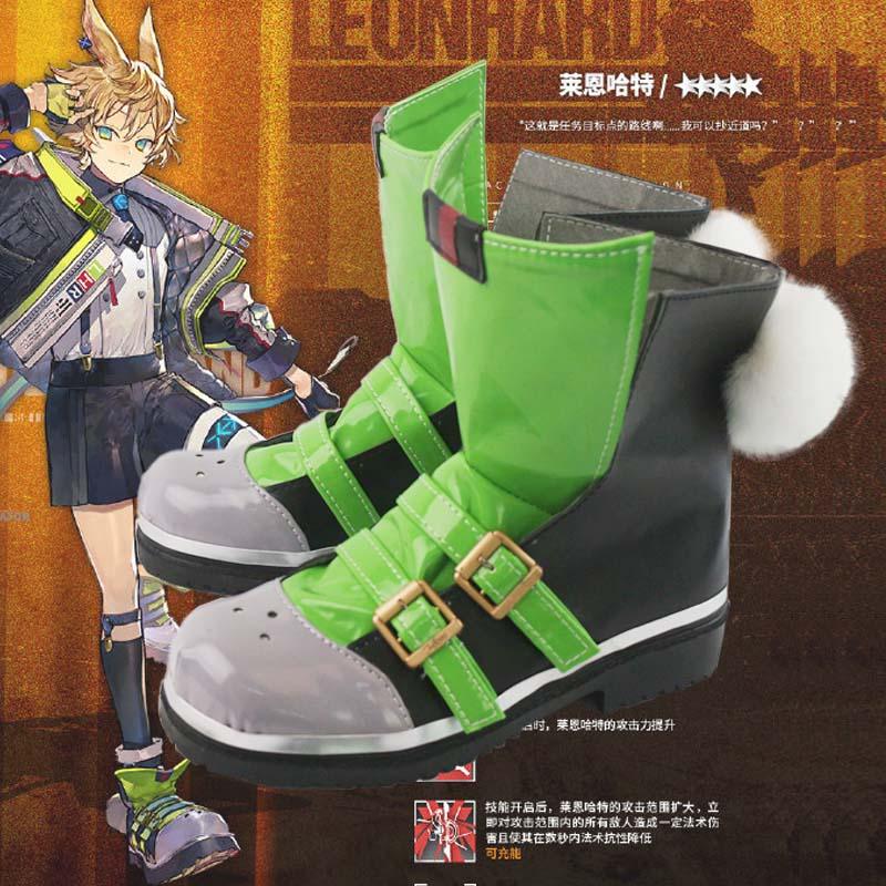 arknights leonhardt game cosplay boots shoes for carnival anime party