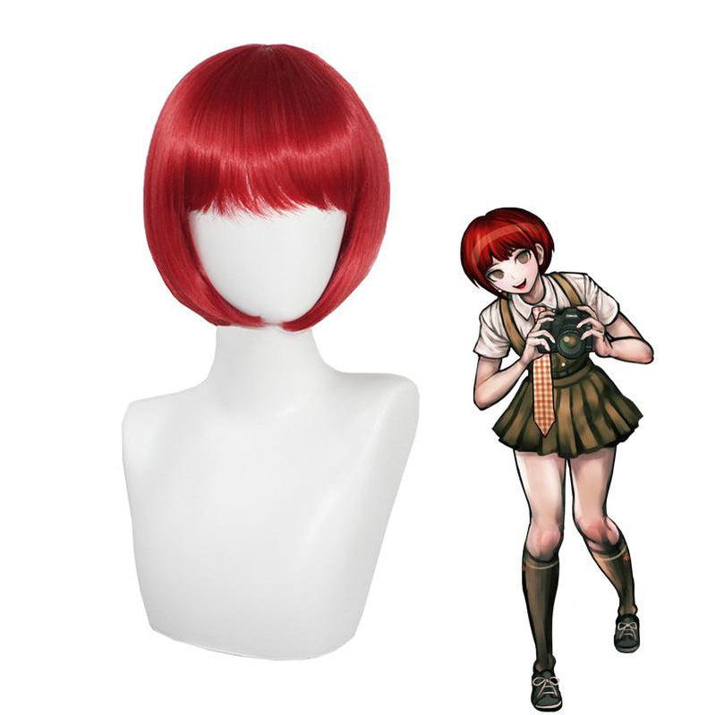 Anime Danganronpa 2: Goodbye Despair Mahiru Koizumi Short Red Cosplay Wigs