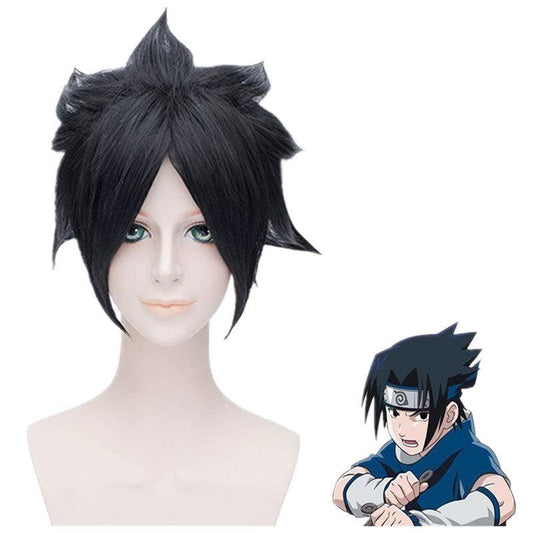 Anime Naruto Uchiha Sasuke Short Black Cosplay Wigs