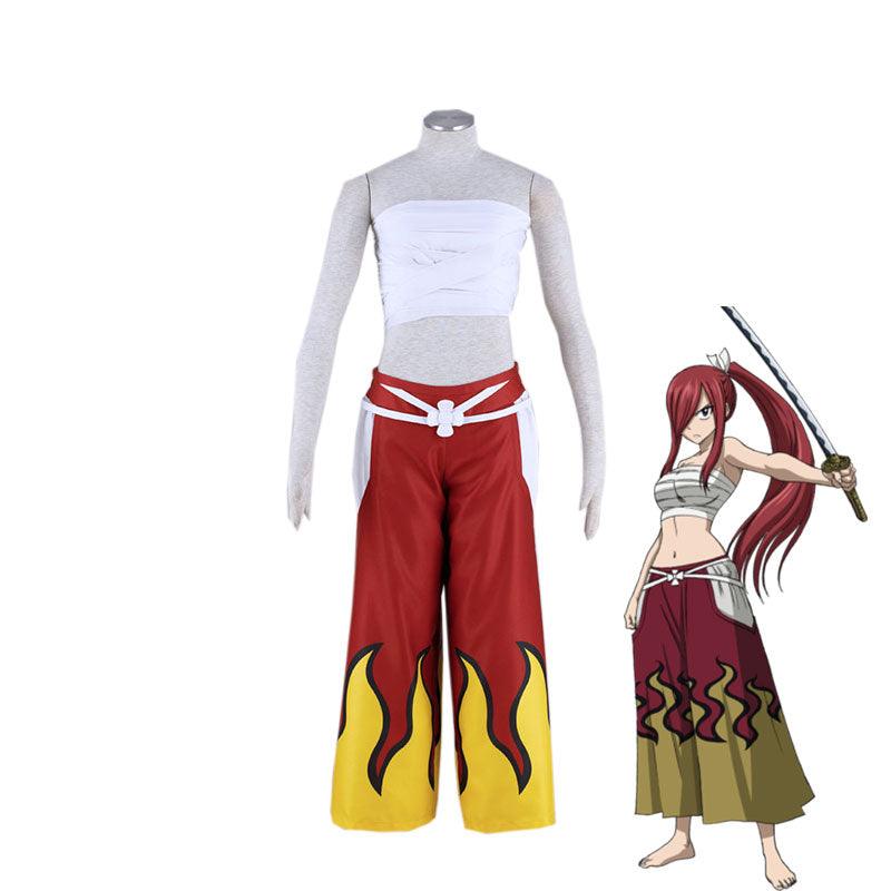 anime fairy tail erza scarlet red female cosplay costume